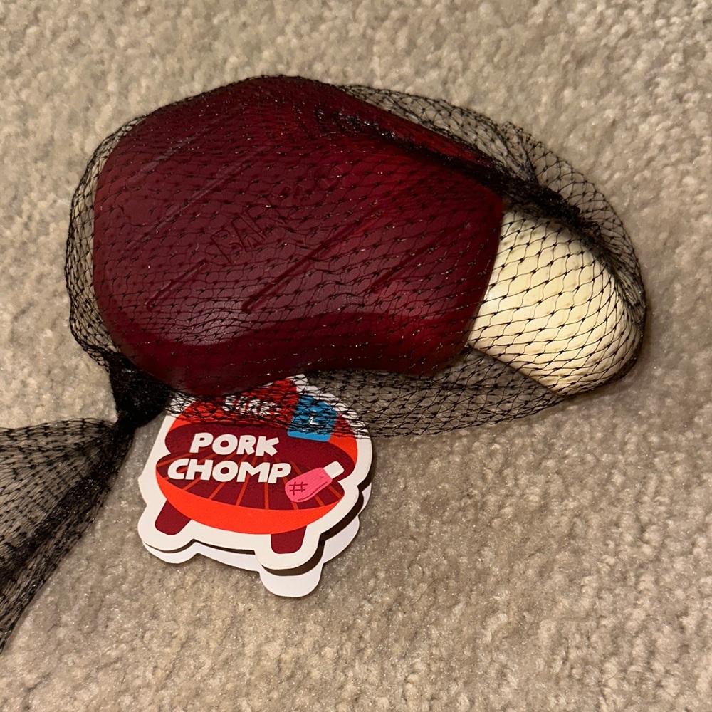 Bark Pork Chomp Dog Toy in Red and White